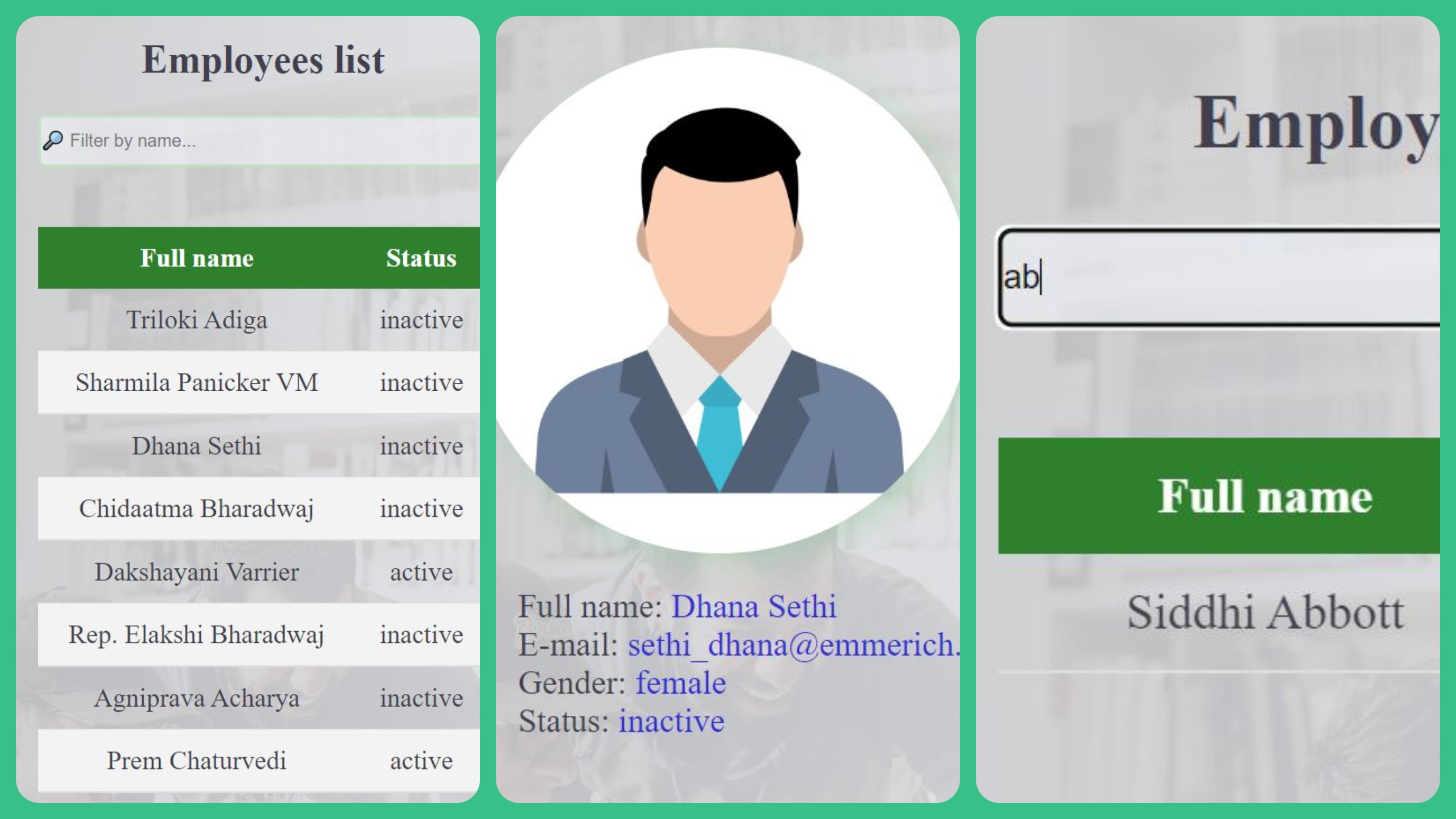 pictures collage from Chat project